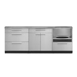 Newage Products Outdoor Kitchen Cabinets Stainless Steel 4-Piece Set With Kamado Cabinet-66001-Countertops + Covers-Garage Giant 
