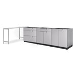 Newage Products Outdoor Kitchen Cabinets Stainless Steel 5-Piece Set With Prep Table-65083-None-Garage Giant 
