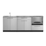 Newage Products Outdoor Kitchen Cabinets Stainless Steel 4-Piece Set With Sink Cabinet-66021-Countertop Only-Garage Giant 