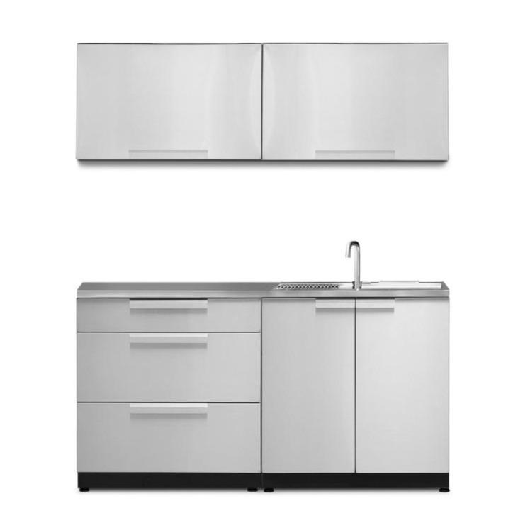 Newage Products Outdoor Kitchen Cabinets Stainless Steel 5-Piece Set With 3-Drawer Cabinet-66039-Countertop Only-Garage Giant