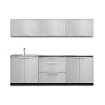 Newage Products Outdoor Kitchen Cabinets Stainless Steel 7-Piece Set With 3-Drawer Cabinet-66050-None-Garage Giant 