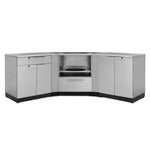 Newage Products Outdoor Kitchen Cabinets Stainless Steel 7-Piece Set With Kamado Cabinet-65176-Countertop Only-Garage Giant 
