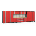 Newage Products Pro 3.0 Series 14-Piece Garage Cabinet Set With Multi-Function Cabinet-52051-Grey-Bamboo Worktop-None-Garage Giant 