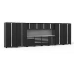 Newage Products Pro 3.0 Series 14-Piece Garage Cabinet Set With Multi-Function Cabinet-52051-Grey-Bamboo Worktop-None-Garage Giant 