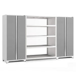 Newage Products Pro 3.0 Series 3-Piece Garage Cabinet Set With 72" Wall Mounted Rack-55996-Grey-Garage Giant 