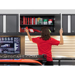 Newage Products Pro 3.0 Series 3-Piece Wall Cabinet Set With 56" Integrated Display Shelf-55987-Grey-Garage Giant 