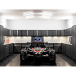 Newage Products Pro 3.0 Series 42" Tool Cabinet And 84" Workbench With Worktop-56872-Grey-Bamboo Worktop-Garage Giant 