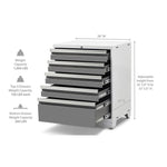 Newage Products Pro 3.0 Series 5-Drawer Tool Cabinet-52004-Grey-Garage Giant 