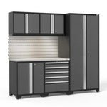 Newage Products Pro 3.0 Series 6-Piece Garage Cabinet Set-52158-Grey-Bamboo Worktop-None-Garage Giant 