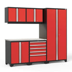 Newage Products Pro 3.0 Series 6-Piece Garage Cabinet Set-52158-Grey-Bamboo Worktop-None-Garage Giant 