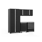 Newage Products Pro 3.0 Series 6-Piece Garage Cabinet Set With Utility Cart-55975-Grey-Bamboo Worktop-Garage Giant 