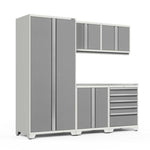 Newage Products Pro 3.0 Series 6-Piece Garage Cabinet Set-59823-Platinum-Stainless Steel Worktop-None-Garage Giant 