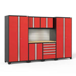 Newage Products Pro 3.0 Series 7-Piece Garage Cabinet Set-52052-Grey-Bamboo Worktop-None-Garage Giant 