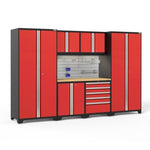 Newage Products Pro 3.0 Series 7-Piece Garage Cabinet Set-52052-Grey-Bamboo Worktop-None-Garage Giant 