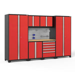 Newage Products Pro 3.0 Series 7-Piece Garage Cabinet Set-52052-Grey-Bamboo Worktop-None-Garage Giant 