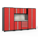 Newage Products Pro 3.0 Series 7-Piece Garage Cabinet Set-52052-Grey-Bamboo Worktop-None-Garage Giant 