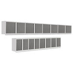 Newage Products Pro 3.0 Series 8-Piece Wall Storage System (4X 28", 4X 42")-56857-Grey-Garage Giant 