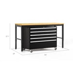 Newage Products Pro 3.0 Series Black 42" Tool Cabinet And Workbench-64350-Bamboo Worktop-Garage Giant 