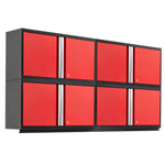 Newage Products Pro 3.0 Series 42" Extra-Wide Wall Cabinets-55991-Red-4-Piece-Garage Giant 