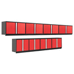 Newage Products Pro 3.0 Series 8-Piece Wall Storage System (4X 28", 4X 42")-56858-Red-Garage Giant 