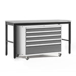 Newage Products Pro 3.0 Series 42" Tool Cabinet And 84" Workbench With Worktop-56877-Platinum-Stainless Steel Worktop-Garage Giant 