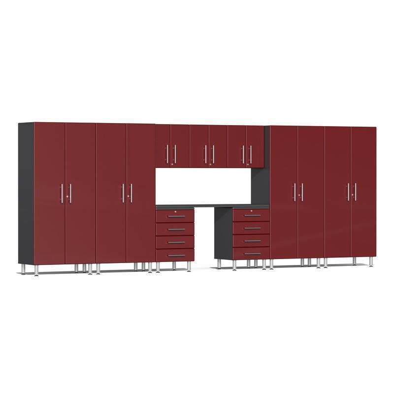 Ulti-MATE Garage Cabinets 10-Piece Set-UG22101R-Ruby Red-Recessed-Garage Giant