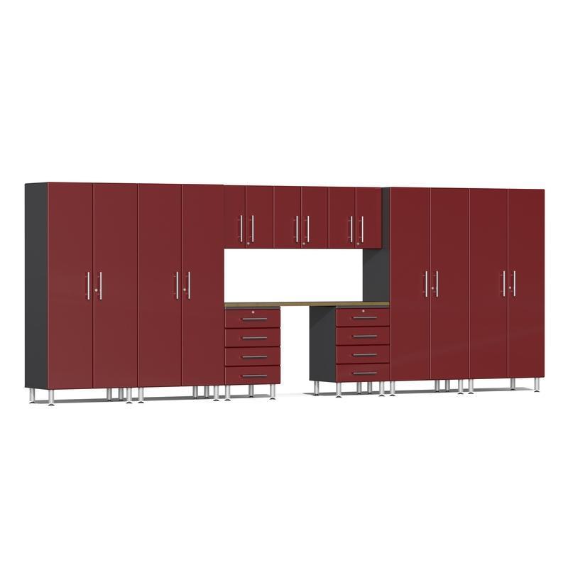 Ulti-MATE Garage Cabinets 10-Piece Set-UG22102R-Ruby Red-Bamboo-Garage Giant