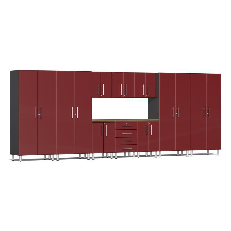 Ulti-MATE Garage Cabinets 11-Piece Set With 4X Tall Cabinets-UG22112R-Ruby Red-Garage Giant
