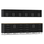 Ulti-MATE Garage Workbench With Drawers, 14-Piece With Bamboo Worktop-UG23142B-Midnight Black-Garage Giant 