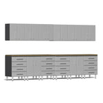 Ulti-MATE Garage Workbench With Drawers, 14-Piece With Bamboo Worktop-UG23142S-Stardust Silver-Garage Giant 