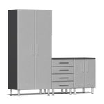 Ulti-MATE Garage Workbench With Drawers, 3-Piece with Integrated Recessed Worktop-UG25030S-Stardust Silver-Garage Giant 