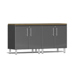Ulti-MATE Garage Workbench With Drawers, 3-Piece Extra Wide Set with Bamboo Worktop-UG24032G-Graphite Grey-Garage Giant 