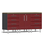 Ulti-MATE Garage Workbench With Drawers, 4-Piece With 2X Drawer Cabinets-UG24042R-Ruby Red-Garage Giant 