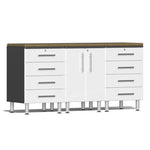 Ulti-MATE Garage Workbench With Drawers, 4-Piece With 2X Drawer Cabinets-UG24042W-Starfire White-Garage Giant 