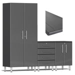 Ulti-MATE Garage Cabinets 4-Piece Set With Recessed Worktop-UG26043G-Graphite Grey-Garage Giant 