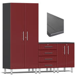 Ulti-MATE Garage Cabinets 4-Piece Set With Recessed Worktop-UG26043R-Ruby Red-Garage Giant 