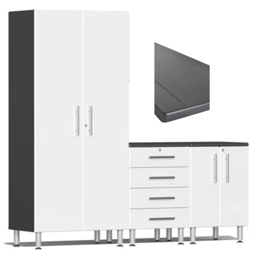 Ulti-MATE Garage Cabinets 4-Piece Set With Recessed Worktop-UG26043W-Starfire White-Garage Giant