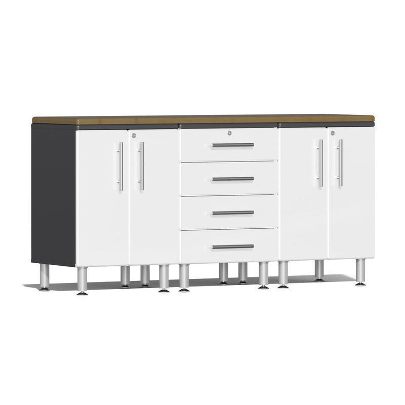 Ulti-MATE Garage Workbench With Drawers, 4-Piece With 2X Base Cabinets-UG23042W-Starfire White-Garage Giant
