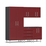 Ulti-MATE Garage Cabinets 5-Piece Set With Tall Cabinet-UG22050R-Ruby Red-Garage Giant 
