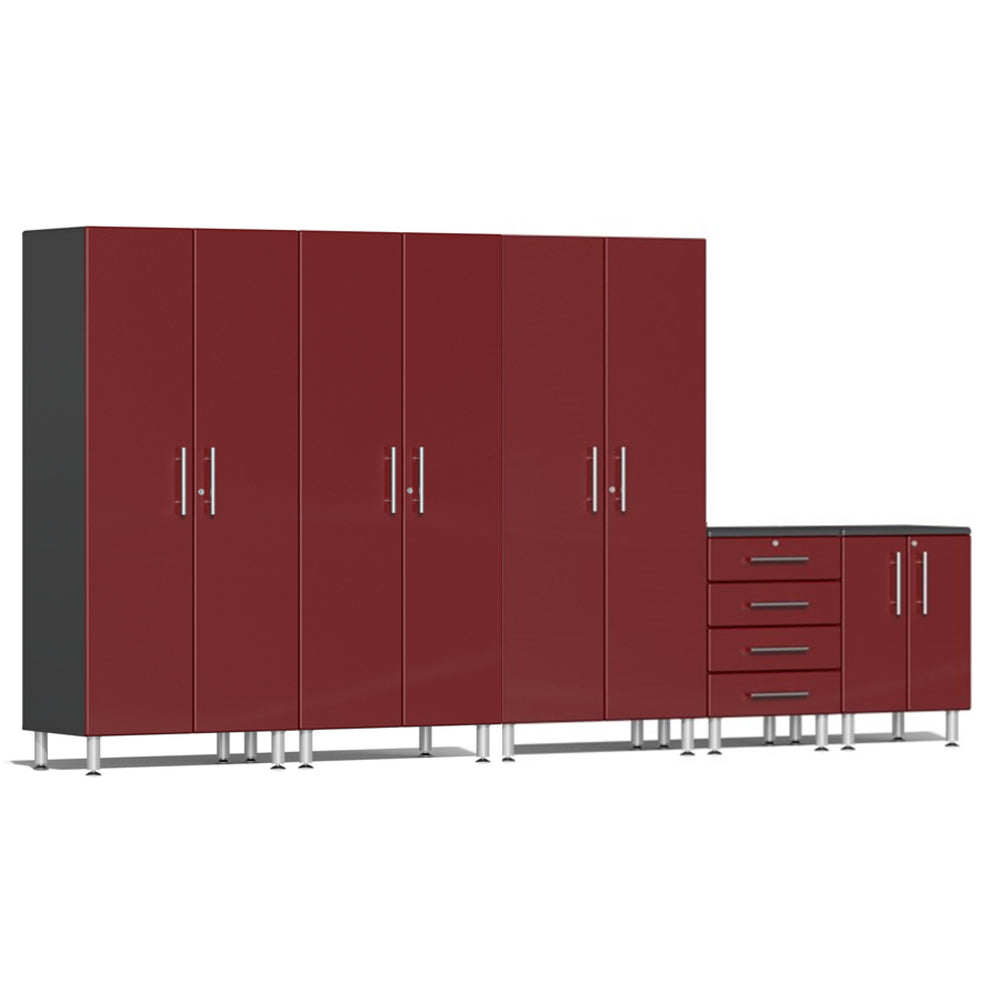Ulti-MATE Garage Cabinets 5-Piece Set With 3X Tall Cabinets-UG27050R-Ruby Red-Garage Giant