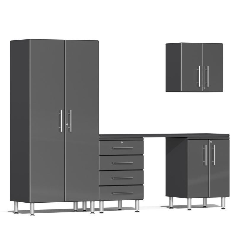 Ulti-MATE Garage Cabinets 5-Piece Set With Wide Workbench-UG22051G-Graphite Grey-Garage Giant