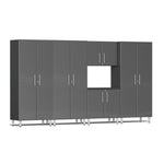 Ulti-MATE Garage Cabinets 5-Piece Set With 3 Tall Cabinets, Extra-Wide Base/Wall Cabinets-UG24050G-Graphite Grey-Garage Giant 