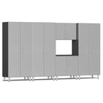 Ulti-MATE Garage Cabinets 5-Piece Set With 3 Tall Cabinets, Extra-Wide Base/Wall Cabinets-UG24050S-Stardust Silver-Garage Giant 
