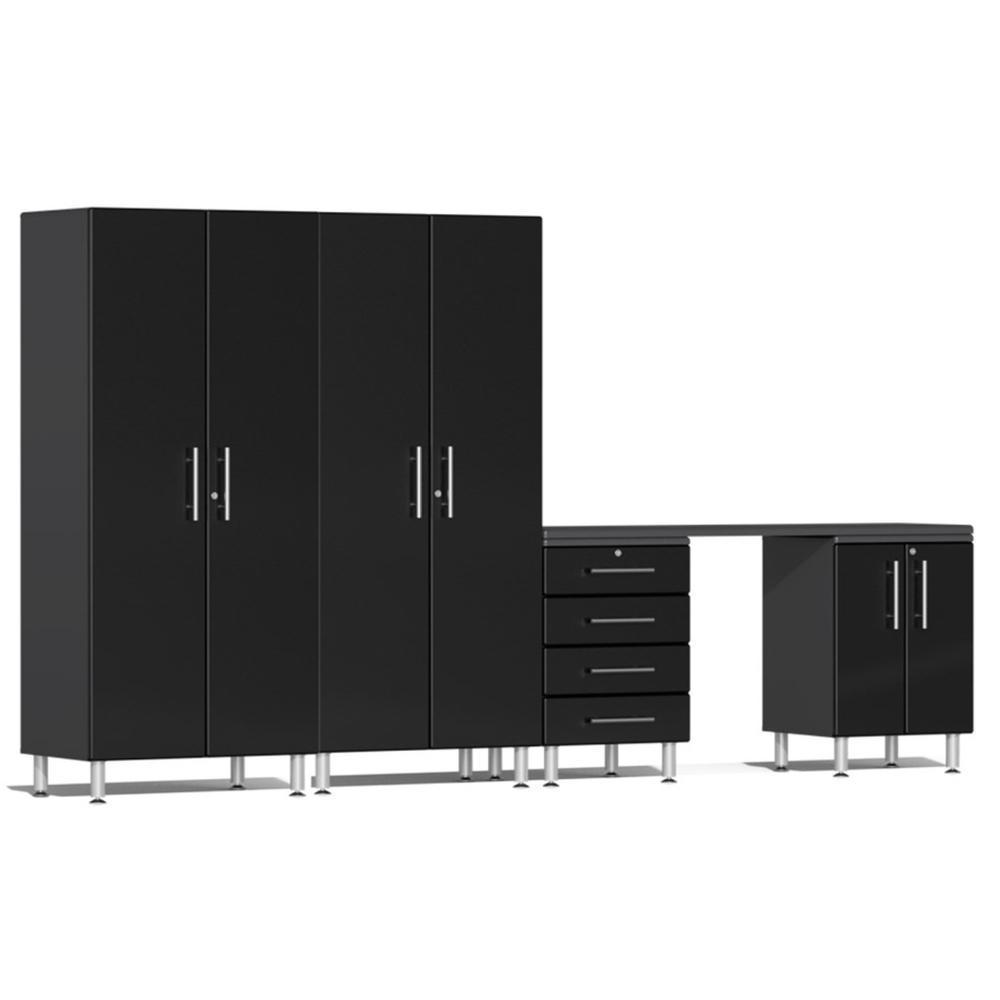 Ulti-MATE Garage Workbench With Drawers, 5-Piece With Recessed Worktop-UG25051B-Midnight Black-Garage Giant