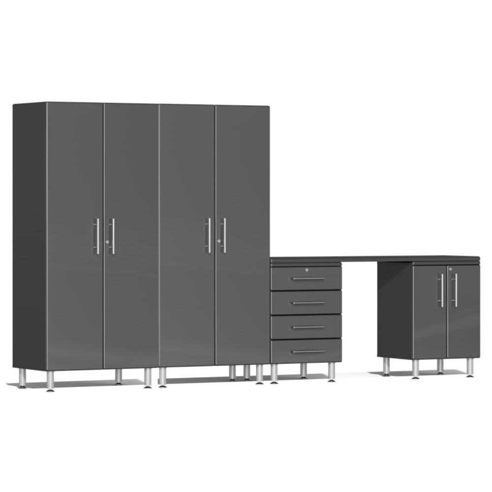 Ulti-MATE Garage Workbench With Drawers, 5-Piece With Recessed Worktop-UG25051G-Graphite Grey-Garage Giant