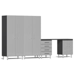 Ulti-MATE Garage Workbench With Drawers, 5-Piece With Recessed Worktop-UG25051S-Stardust Silver-Garage Giant 