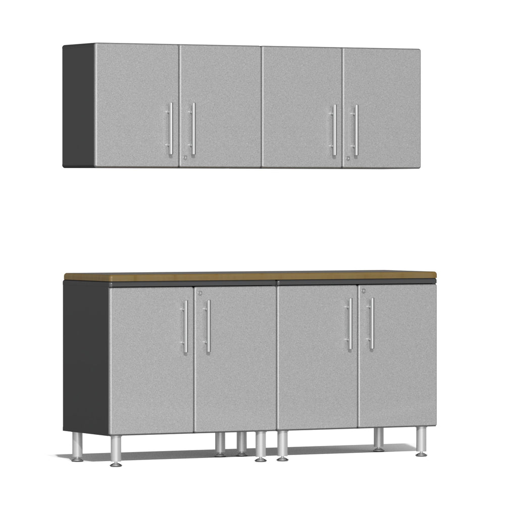 Ulti-MATE Garage Workbench With Drawers, 5-Piece With Bamboo Worktop-UG23052S-Stardust Silver-Garage Giant