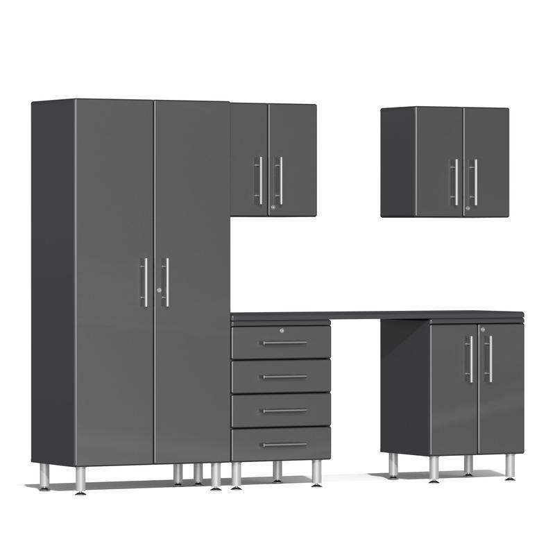 Ulti-MATE Garage Cabinets 6-Piece Set With Recessed Wide Worktop-UG22061G-Graphite Grey-Garage Giant