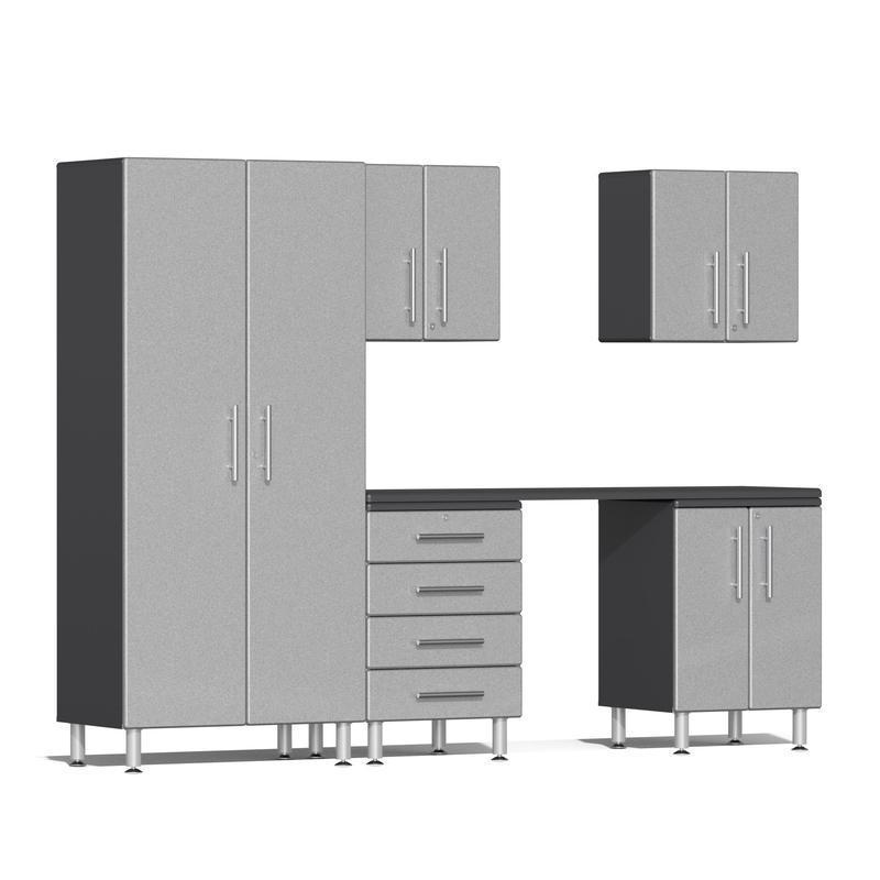 Ulti-MATE Garage Cabinets 6-Piece Set With Recessed Wide Worktop-UG22061S-Stardust Silver-Garage Giant