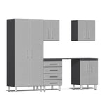 Ulti-MATE Garage Cabinets 6-Piece Set With Recessed Wide Worktop-UG22061S-Stardust Silver-Garage Giant 